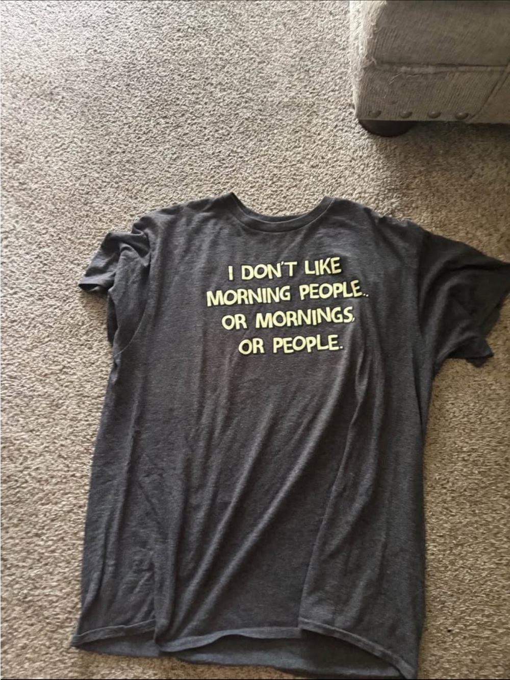 Old Navy Dark Gray Short-Sleeve Graphic Tee with Yellow Text